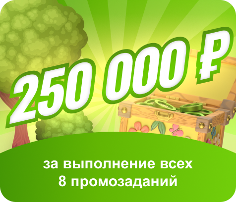 250 000 ₽ за выполнение всех 8 промозаданий